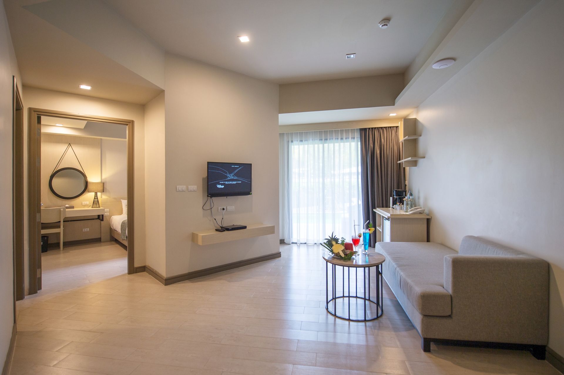 Separate living room in a two-bedroom suite