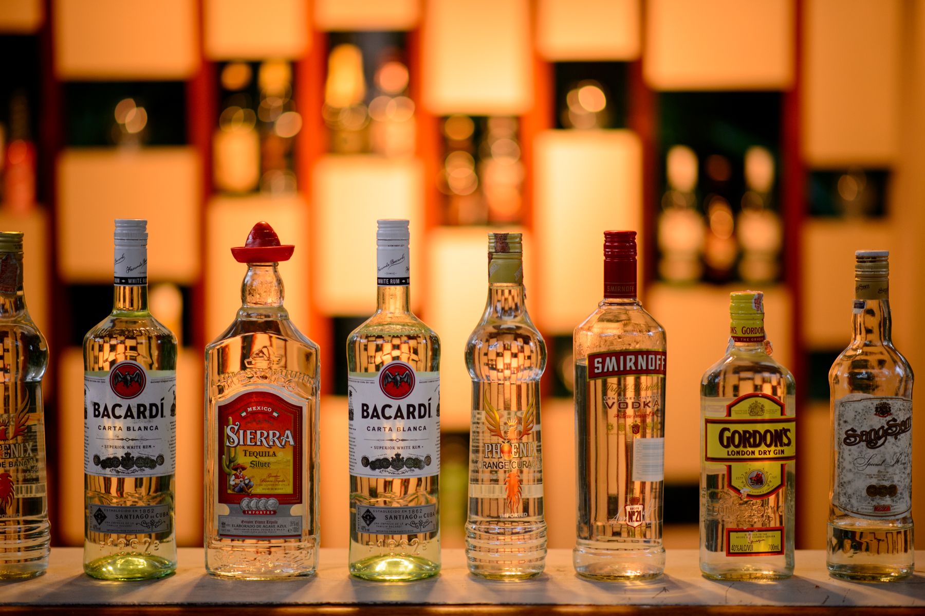 Bottles at the lobby bar