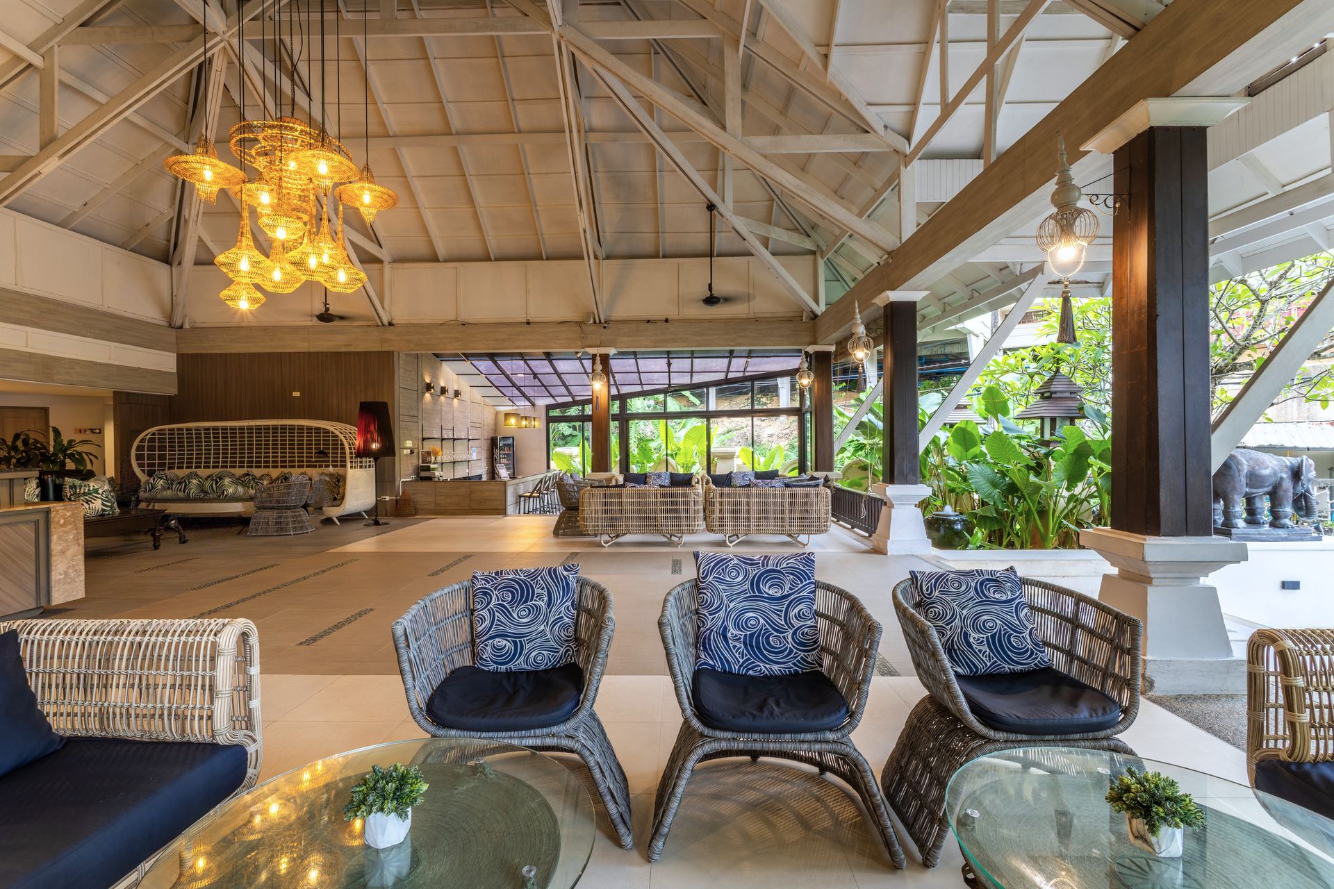 Lounge chairs in the lobby