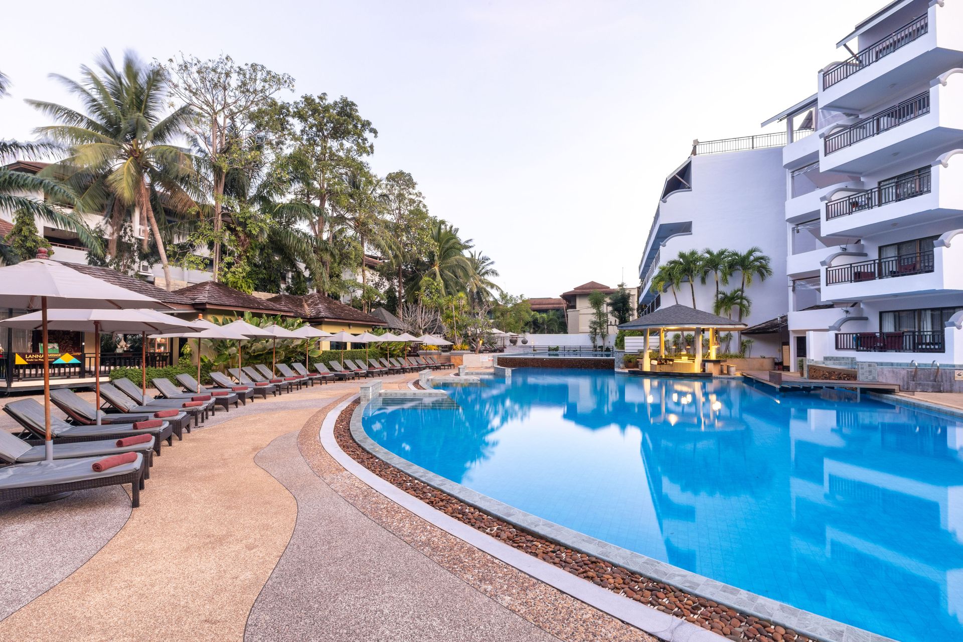 The pool at sunset