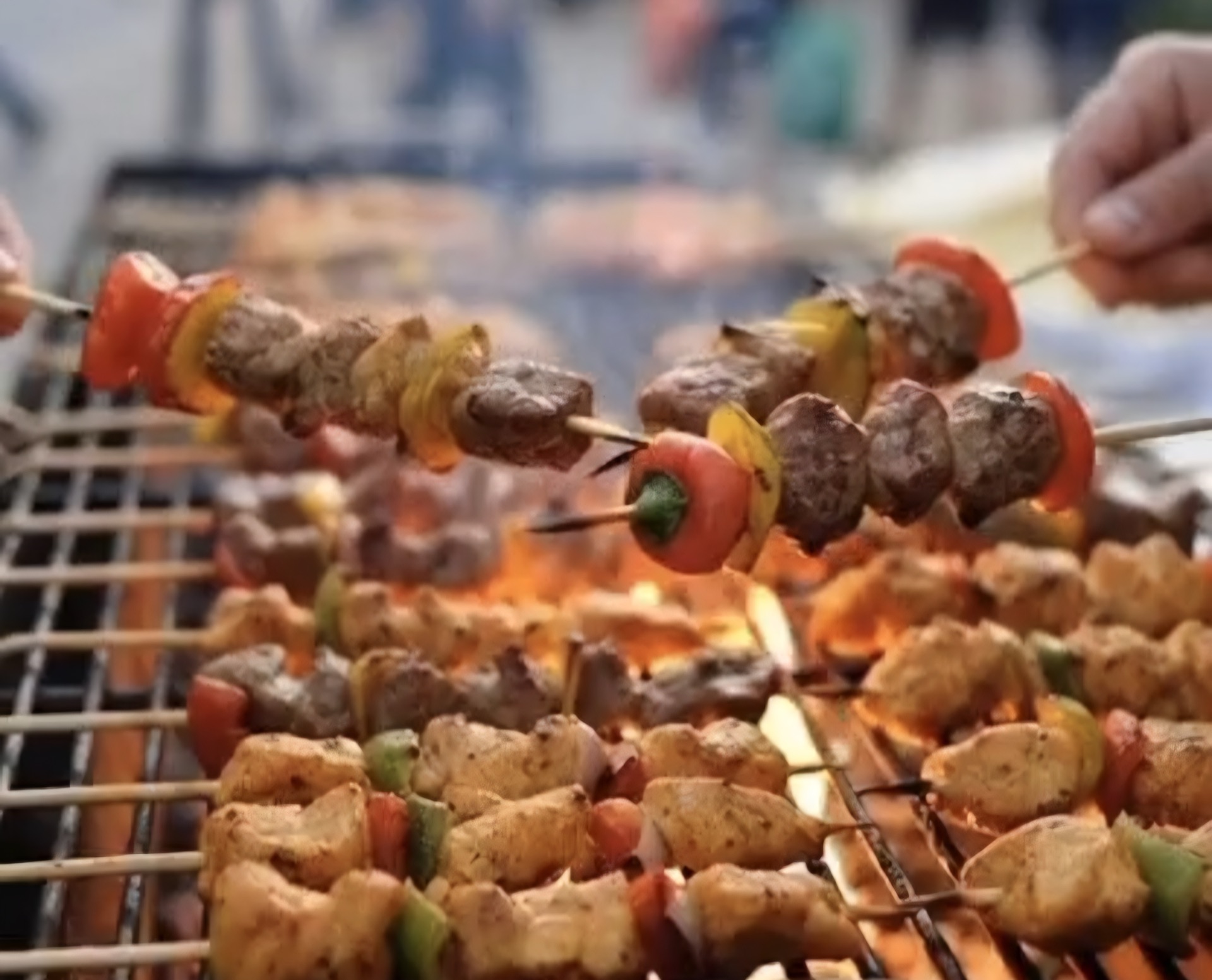 BBQ skewers at the Garden Bar