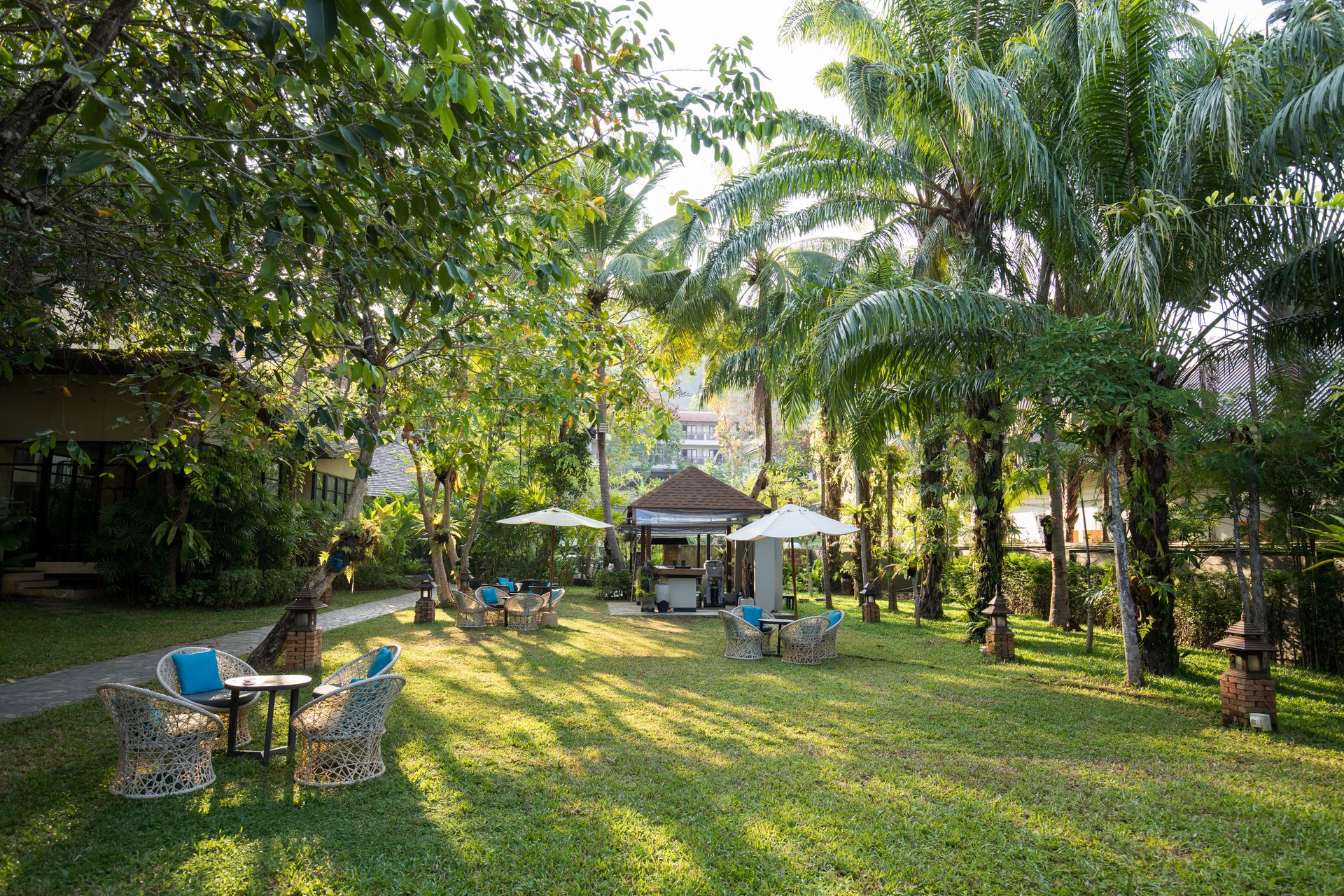 Seating under the trees