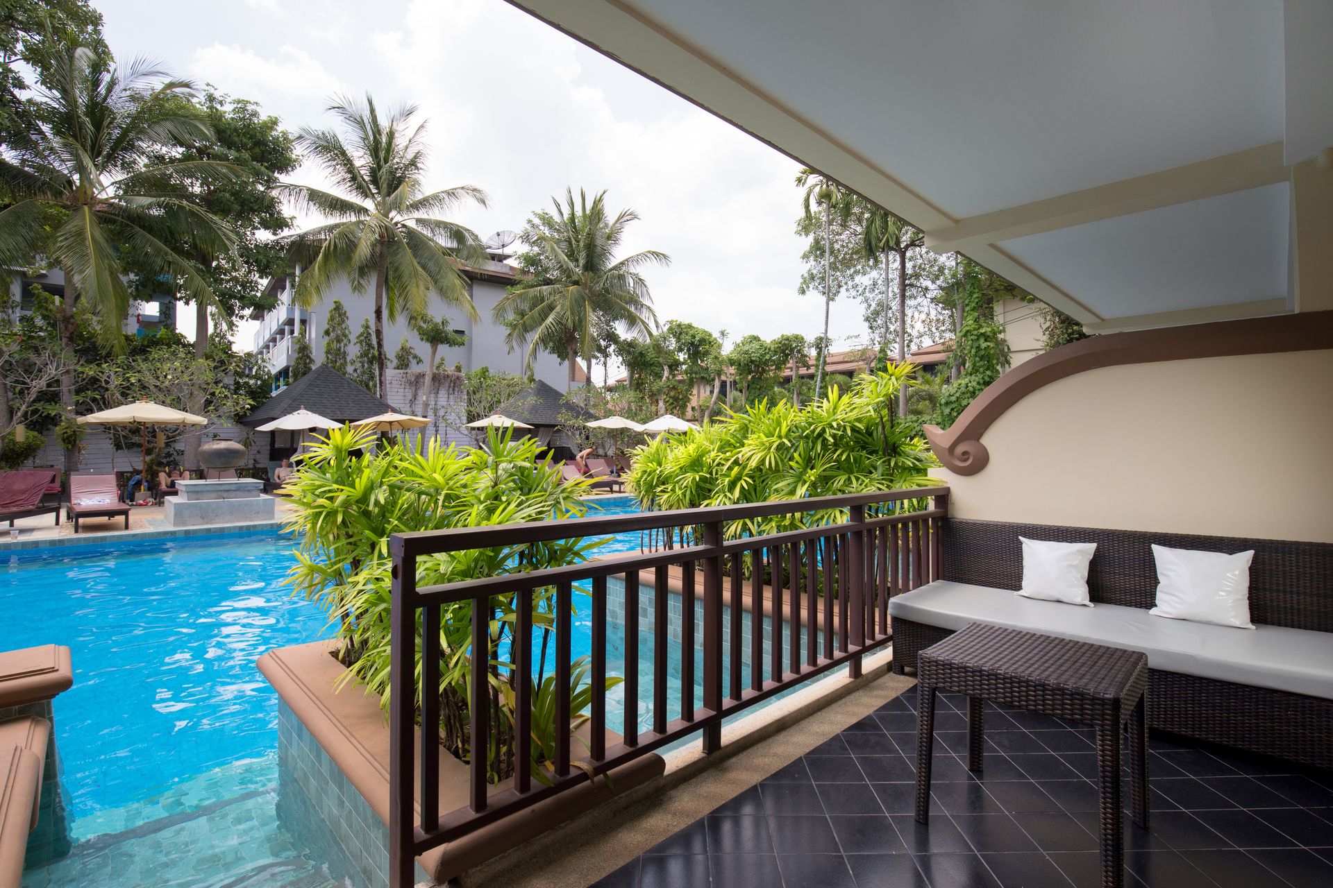 Room balcony overlooking the pool