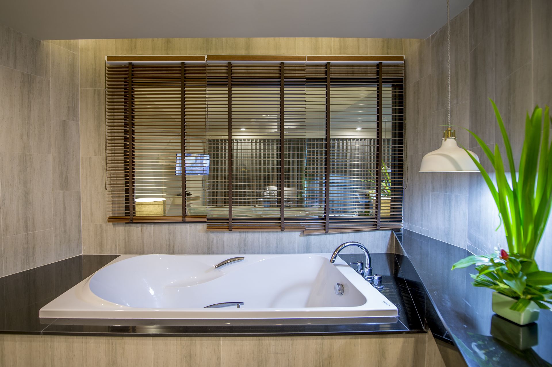 Bathtub separated from the shower