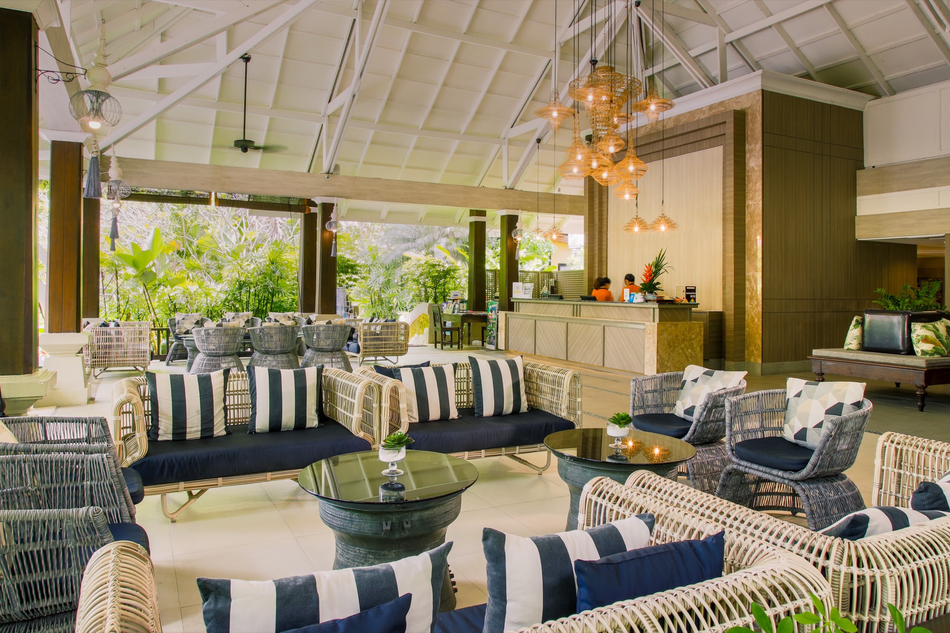 Lounge chairs in the lobby